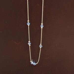 Elegant Silver and Blue Beaded Necklace